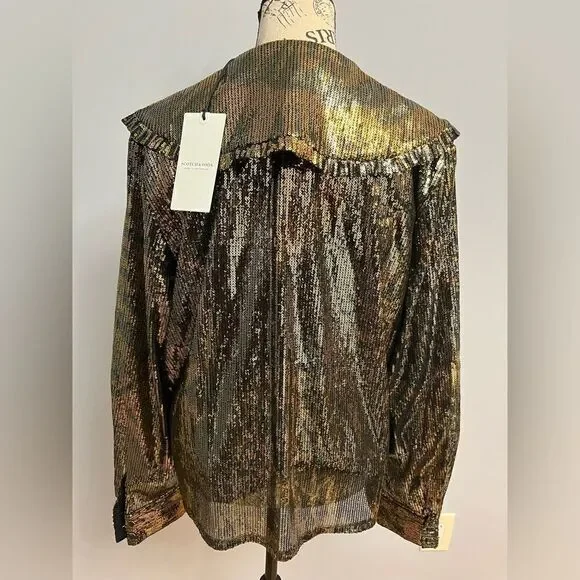 Scotch&Soda collar sequined print blouse